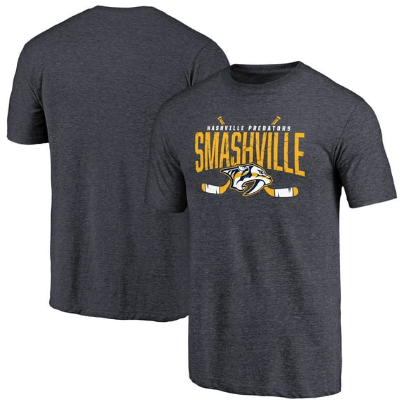 Men's Navy Nashville Predators Hometown Collection Smashville Tri-Blend T-Shirt