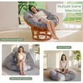 thumbnail image 5 of Papasan Chair Cushion with Corduroy Cover (Without Chair), 48 x 48 Inch Supportive Cushion, Overstuffed Chair Cushion,Grey, 5 of 17