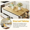 thumbnail image 4 of DTTRA 47" Farmhouse Kitchen Island Set with 2 Stools, Drop Leaf Table & Power Outlet, White, 4 of 7