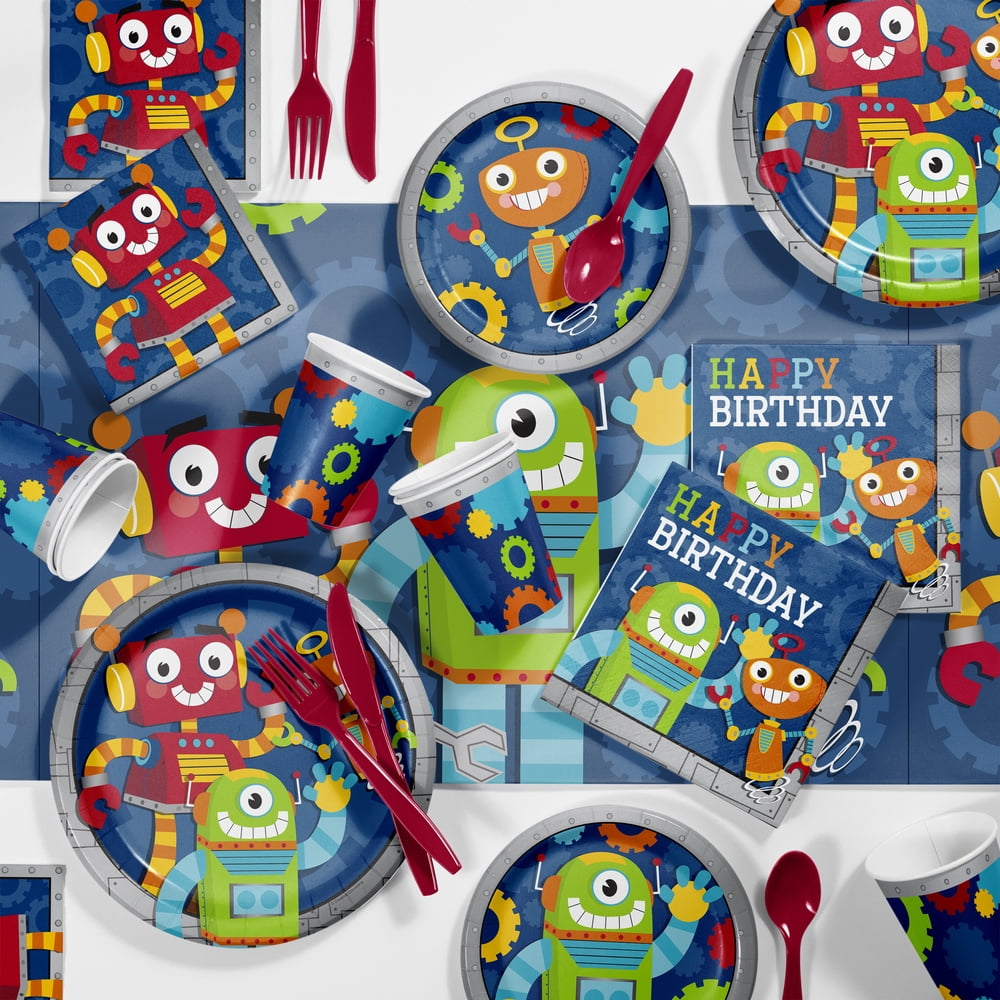 Robot Party Party Supplies Kit for 8 Guests