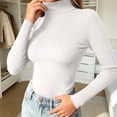 thumbnail image 2 of GZMOALH Women's Ribbed Turtleneck Sweater, Long Sleeve Slim Fit Knit Pullover Top for Fall Winter Layering, 2 of 7
