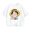 thumbnail image 3 of Camiseta de una pieza de Anime para adolescentes, camisetas de manga corta de verano, ropa para niños, camisetas de Luffy para niñas, camisetas de Sonic, 3 of 5