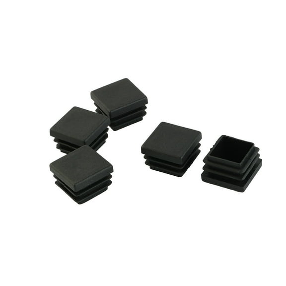 Unique Bargains 5Pcs Antislip Plastic Square 25mm x 25 mm Chair Foot Cover Table Furniture Leg Protector Balck