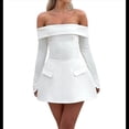 thumbnail image 1 of Vestido Mini para Mujer, con Hombros Descubiertos, Larga, Corte A, Vestido Formal Corto, para Fiesta y Club L, 1 of 8