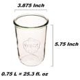 thumbnail image 2 of Weck Canning Jars - 743ml Transparent Glass Food Storage Containers with Airtight Lids - 3/4 Liter Tall Jars Set of 4, 2 of 6