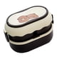 thumbnail image 3 of Fiambrera Bento portátil linda para microondas de gran capacidad con 2 niveles y 3 compartimentos, color marrón, 3 of 5