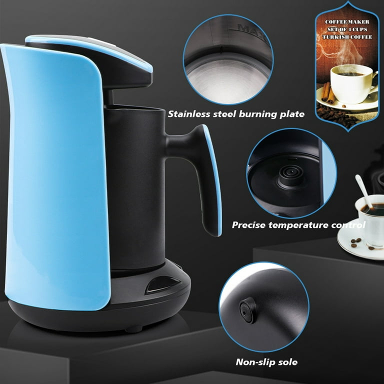 Sardfxul Household Automatic Turkish Coffee Machine Cordless Electric Pot  AC 220~240V 600W Portable Travel Coffee Maker 70-80ml