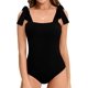 thumbnail image 2 of Xishao Body sin mangas con cuello cuadrado para mujer, con lazo en los hombros, overol para discoteca Xishao ropa, 2 of 2