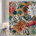 thumbnail image 2 of Bohemian Floral Shower Curtain (72" x 72"), Retro Colorful Boho Flowers Bathroom Curtain Vintage Bathtub Home Decor Waterproof Fabric Machine Washable with 12 Hooks, 2 of 6