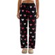 thumbnail image 1 of Pantalones de mujer para el Día de San Valentín, con estampado romántico de corazones, cintura elástica con cordón ajustable, pernera ancha y corte holgado, estilo casual para uso diario., 1 of 9
