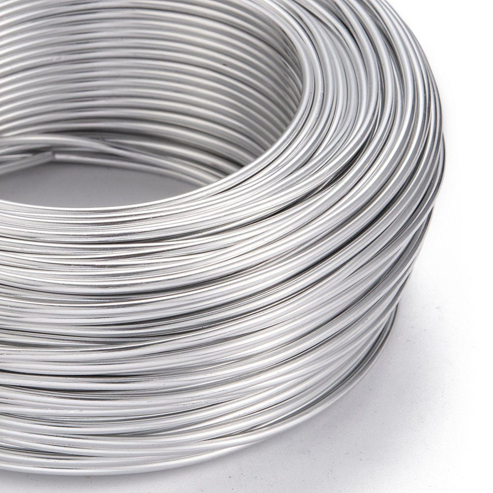 Anodized Aluminum Wire Bendable Metal Craft Wire Flexible Craft Wire for Beading Jewelry Craft Making Silver 12 Gauge 2.0mm