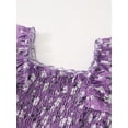 thumbnail image 3 of Fdqin Girls Summer Dress Floral Ruffle Square Neck Sleeveless A-Line Cute Sundress for Beach Party, Purple Floral,13-14Y, 3 of 8