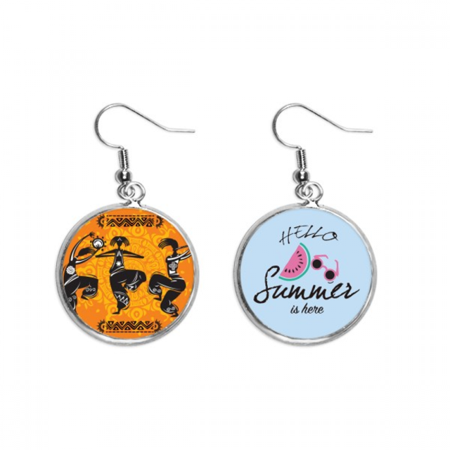 Baile la gente Mexico totems Mexican flauta Pendientes de sandía verano lóbulo desgaste Unbranded M