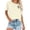 Beige, variant on Holiday Shirt for Women Short Sleeve Crew Neck Printed Petite Tops for Women,Black,L