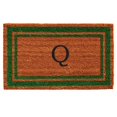 thumbnail image 1 of Calloway Mills 153011830Q 18 x 30 in. Green Border Monogram Rectangular Doormat, Natural - Letter Q, 1 of 1
