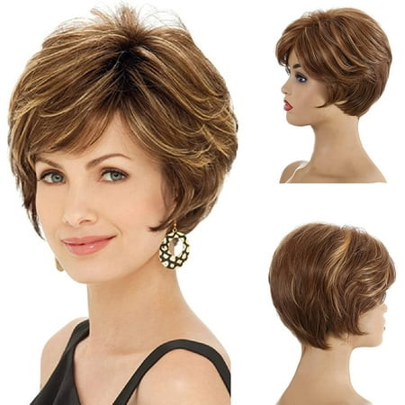 Short Pixie Cut Wigs for Women,Brazilian Layered Wavy Short Hair Synthetic Wig with Side Bangs Daily Hair (Blonde) | Walmart Canada Short Pixie Cut Wigs for Women,Brazilian Layered Wavy Short Hair Synthetic Wig with Side Bangs Daily Hair (Blonde) | Walmart Canada