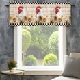 thumbnail image 4 of Sunflowers Rooster Farmhouse Short Window Curtain Valances, Farmhouse Vintage Beige Wooden Plaid Rod Pocket Kitchen Valances for Living Room Bedroom Bathroom Cafe 42" x 18", 4 of 8