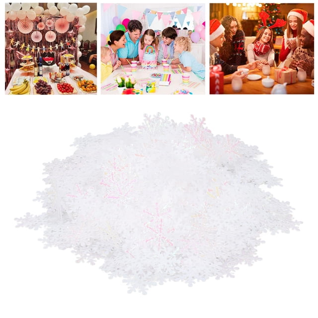 Snowflake Christmas Confetti Vibrant Color Winter Holiday Decoration 1000Pcs Reusable Plastic