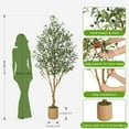 thumbnail image 2 of Live Olive Trees Artificial Indoor, 7Ft Tall Faux Olive Plant with Planter – Large Fake Tree with Natural Wood Trunk, Realistic Silk Leaves & Lifelike Fruits – Tall Artificial Plants for Living, 2 of 6