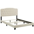 thumbnail image 4 of Modern Contemporary Urban Design Bedroom King Size Platform Bed Frame, Fabric, Beige, Box Spring Required, 4 of 5