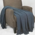 thumbnail image 1 of Home Soft Things Couverture en Tweed Tricoté 60 x 80 Po Bleu Sarcelle d'Aile, 1 of 2