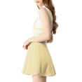 thumbnail image 4 of MODA NOVA Junior's Party Costume Elastic Waist Cut Out A Line Mini Suspender Skirt Light Yellow XL, 4 of 5