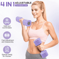 thumbnail image 4 of GIKPAL 5lbs*2 Adjustable Dumbbells Set, 4-in-1 Free Weights for Women, Each 2lb 3lb 4lb 5lb Hand Weights for Home Gym, Purple, 4 of 7