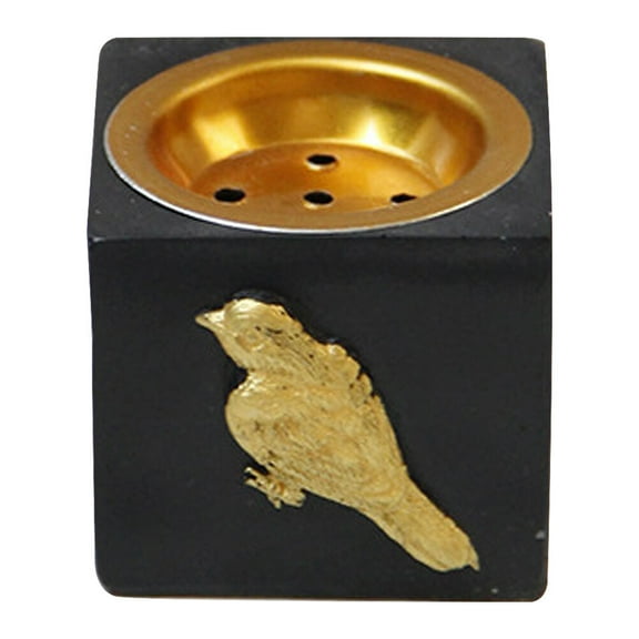 PBPBOX 1Pc Resin Household Censer Black Decorative Aroma Burner with Fine Details