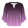 thumbnail image 5 of mfyjkho Tops Para Salir, Camiseta/Camiseta Informal De Cuello Redondo Y Manga Corta De Color Liso Para Mujer, Primavera Y Verano Tops Para Hacer Ejercicio L, 5 of 5