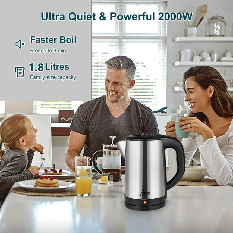 Electric kettle 0.8 L battery-powered kettle Eco 800 W water boiler 0.8 kg  light water boiler with internal stainless steel lid and bottom Water  boiler for automatic switch-off and boiling protection: Buy