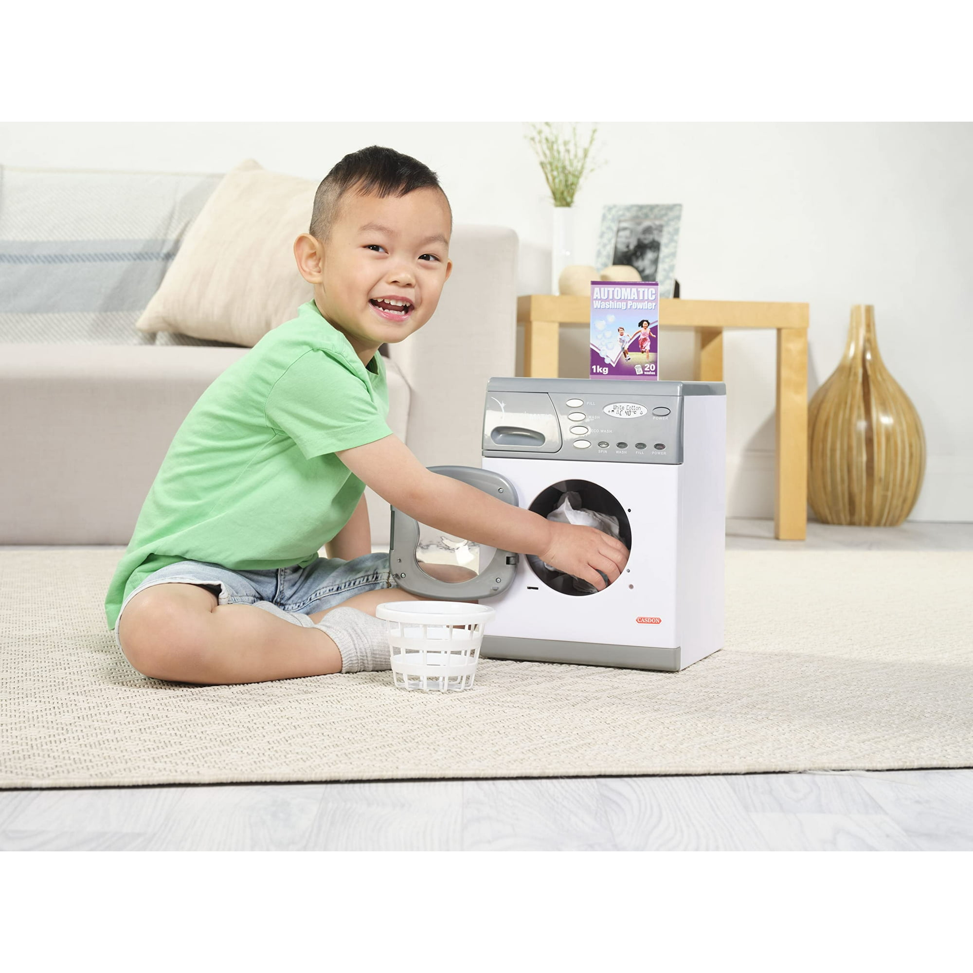 Casdon Electronic Washer Realistic Toy Washing Machine For Children Aged 3 Equipped With Lights And Buttons To Spark Their Imagination Grey Walmart