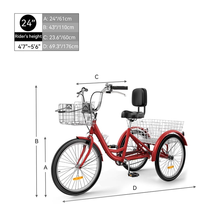 3 wheel bicycles for adults australia ALSTON 3-Wheel Adult Tricycle 7-Speed 26 Inch Trike Three Bike Large Load Capacity with Front/Rear Brakes Padded Seat Rear Basket Free Lock Toys & Games The tricycle will be a practical tool in your daily life Dextrus Adult Tricycle, 24 Inch