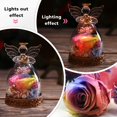 thumbnail image 3 of Figura de ángel con forma de rosa auténtica preservada en cristal con luz LED, 3 of 9