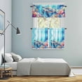 thumbnail image 6 of Ocean Turtle Kitchen Curtains Valances and Tiers Set of 3 Nautical Watercolor Blue Sea Coral Starfish Bubble Tier Curtains and Valance with Rod Pocket for Small Windows, 27.5"x36", 6 of 9