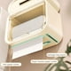 thumbnail image 4 of Caja de papel higiénico de baño montada en la pared - Portapapeles higiénicos impermeables sellados con estante de almacenamiento - Plástico beige - Instalación de punzonador - 8,66x6,88x4,72 in, 4 of 6