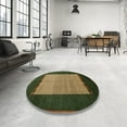 thumbnail image 3 of Ahgly Company Indoor Round Abstract Dark Brown Abstract Area Rugs, 3' Round, 3 of 6