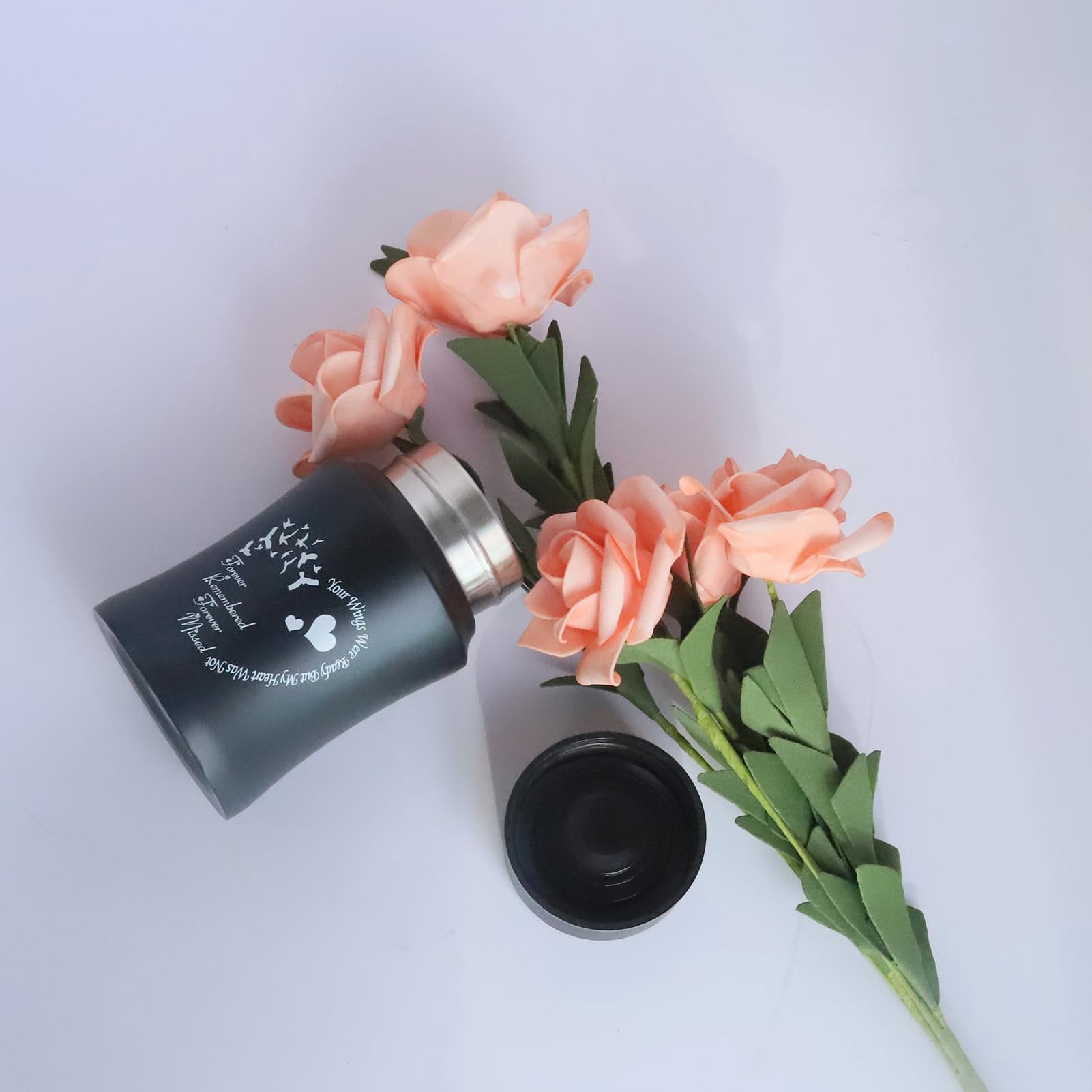 4.5 Inches Small Urn for Human Ashes Small Keepsake Urn Heart Pattern Memorial Ashes ContainerStainless Steel Mini Cremation Urn