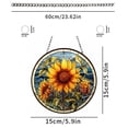 thumbnail image 3 of Mountain Wilderness Stained Glass Jigsaw Puzzle Suncatcher, Round Acrylic Window Hanging Decor, Unique Shape 126 Pieces Flower Butterfly Nature Puzzle with Chain, 3 of 9