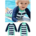 thumbnail image 5 of Aideaone Toddler Baby Boys Swimsuit One Piece Swimwear Long Sleeve with Zipper Rash Guard 3-36 Months, 5 of 7