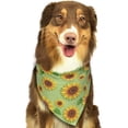 thumbnail image 5 of Dog Bandanas, sunflower leaves Adjustable Dog Scarf Triangle Bib Handkerchief Accessories for Small Medium Large Dogs, Cats, Pets, 5 of 6