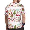 thumbnail image 2 of Wukai Snowflakes Santa Claus Print Men's Short-Sleeved Mesh T-Shirt,Quick-Dry Short Sleeve Workout T-Shirt-5X-Large, 2 of 8