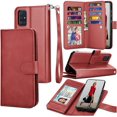 thumbnail image 1 of Tekcoo Wallet Case for Galaxy A51 4G / Galaxy A51 5G 2020 Luxury ID Cash Credit Card Slots Holder Carrying Pouch Folio Flip PU Leather Cover [Detachable Magnetic Hard Case] Lanyard - Wine Red, 1 of 6
