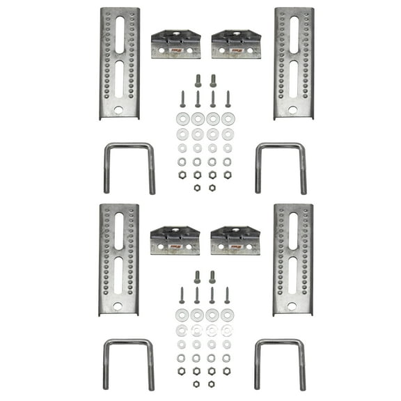 Extreme Max 3006.7015 8" Galvanized Swivel-Top Bunk Bracket with Hardware for 2" x 3" Trailer - 4-Pack