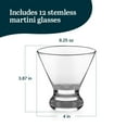 thumbnail image 3 of Libbey Cosmopolitan Stemless Martini Glasses, Dishwasher Safe Martini Glasses Set of 12, Lightweight Margarita Glasses Set for Wedding Party, 3 of 6