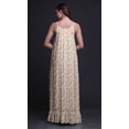 thumbnail image 4 of Bimba Light Yellow3 Floral Groundcover Rose Printed Nightwear For Women Long Spaghetti Strap Maxi Dress Sleepwear Gown Small, 4 of 5