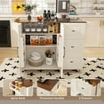 thumbnail image 5 of Resenkos Kitchen Island Cart with Foldable Top & Storage, Mobile Breakfast Bar on Wheels, White, 5 of 16