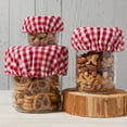 thumbnail image 6 of Now Designs Red Gingham Save It Reusable Cotton Mini Bowl and Jar Covers 3.5 inches, 4.5 inches and 6.5 inches, Set of 3, 6 of 6