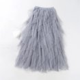 thumbnail image 2 of vigerkar Women's Tulle Skirt A-Line High Midi Length Elastic Waist Tutu Skirts Tiered Skirt (Grey, XXL), 2 of 4