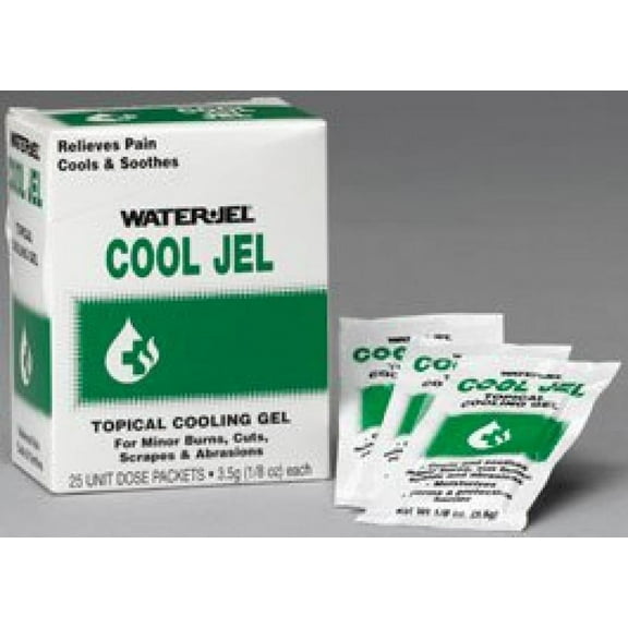 Water Jel Cool Jel Topical Burn Relief Gel, 3.5 Gram Individual Packet, 25 Count