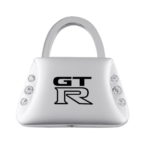 Nissan GTR Jeweled Purse Shape Key Ring (Silver)